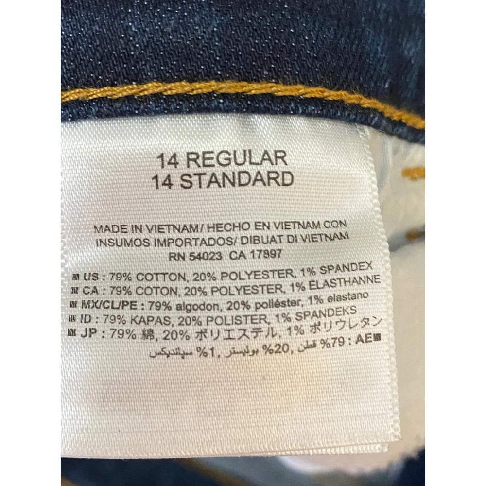 Old Navy Dark Wash Stretch Jeans Adjustable Waist Girls Size‎ 14 Regular